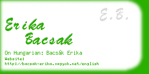 erika bacsak business card